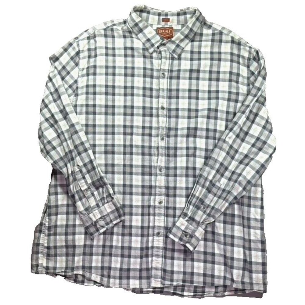Red Ale by Alesbury Long Sleeve Button Up Shirt 2XL XXL Plaid Gray Retro Grunge‎